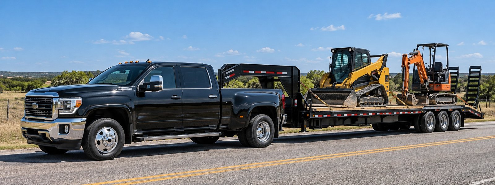 Illustrative Hotshot trucking scene